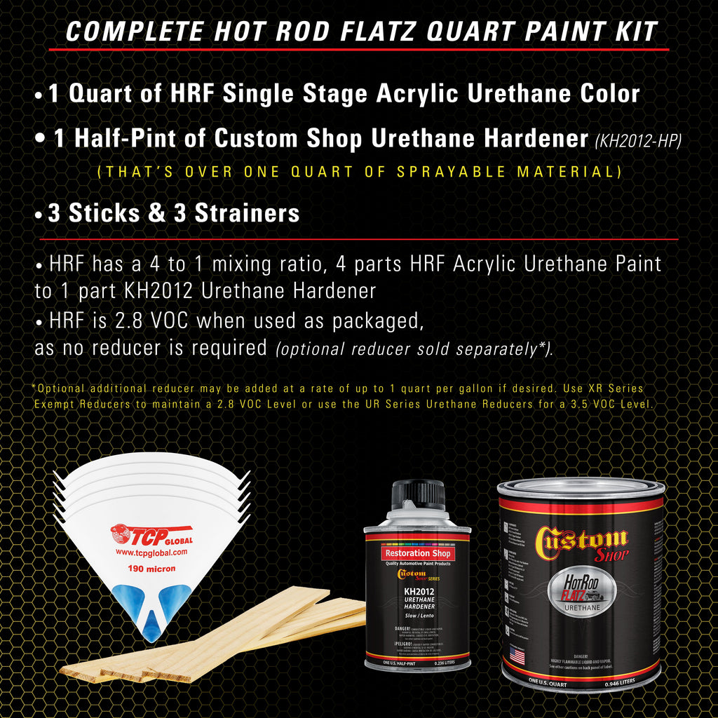 Saturn Gold Firemist - Hot Rod Flatz Flat Matte Satin Urethane Auto Paint - Complete Quart Paint Kit