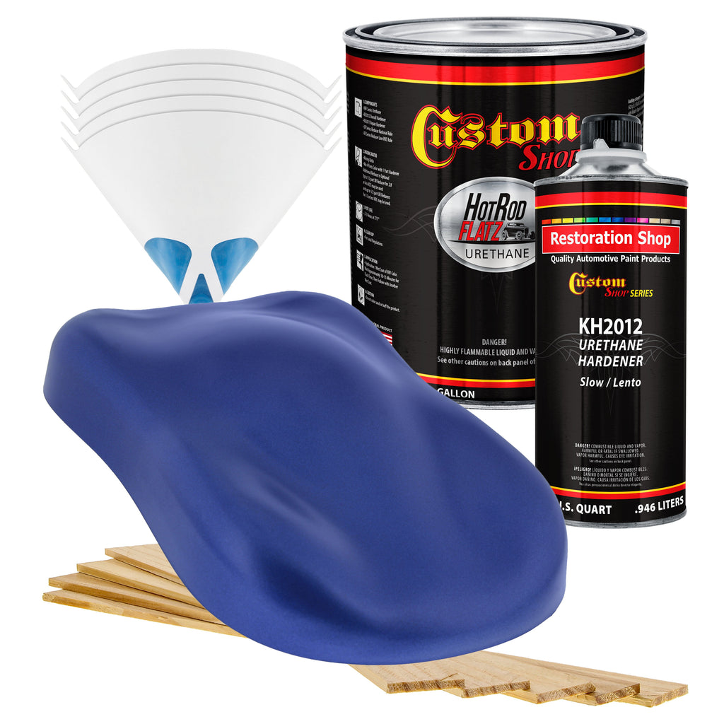 Cobalt Blue Firemist - Hot Rod Flatz Flat Matte Satin Urethane Auto Paint - Complete Gallon Paint Kit