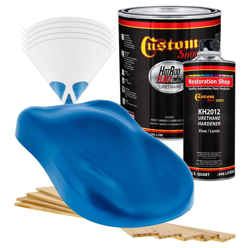 True Blue Firemist - Hot Rod Flatz Flat Matte Satin Urethane Auto Paint - Complete Gallon Paint Kit