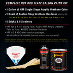 True Blue Firemist - Hot Rod Flatz Flat Matte Satin Urethane Auto Paint - Complete Gallon Paint Kit