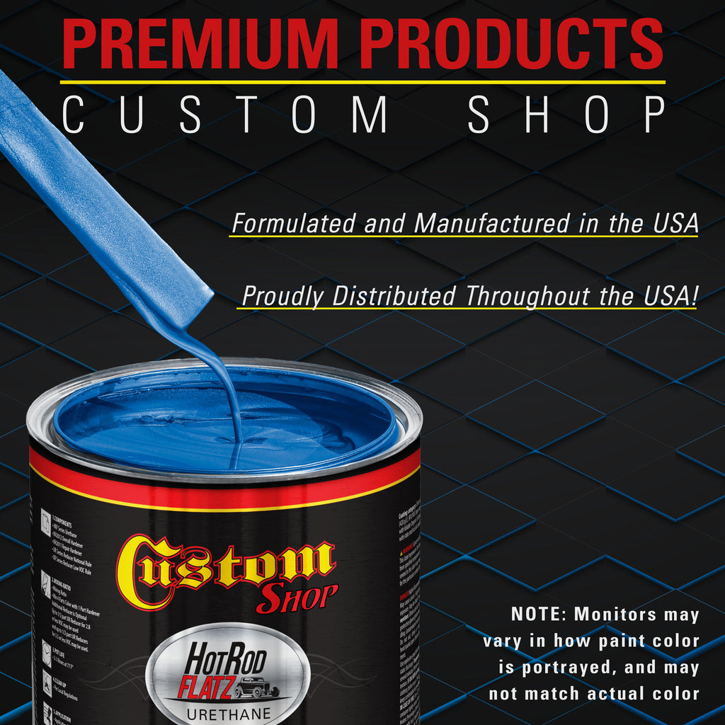 True Blue Firemist - Hot Rod Flatz Flat Matte Satin Urethane Auto Paint - Complete Quart Paint Kit