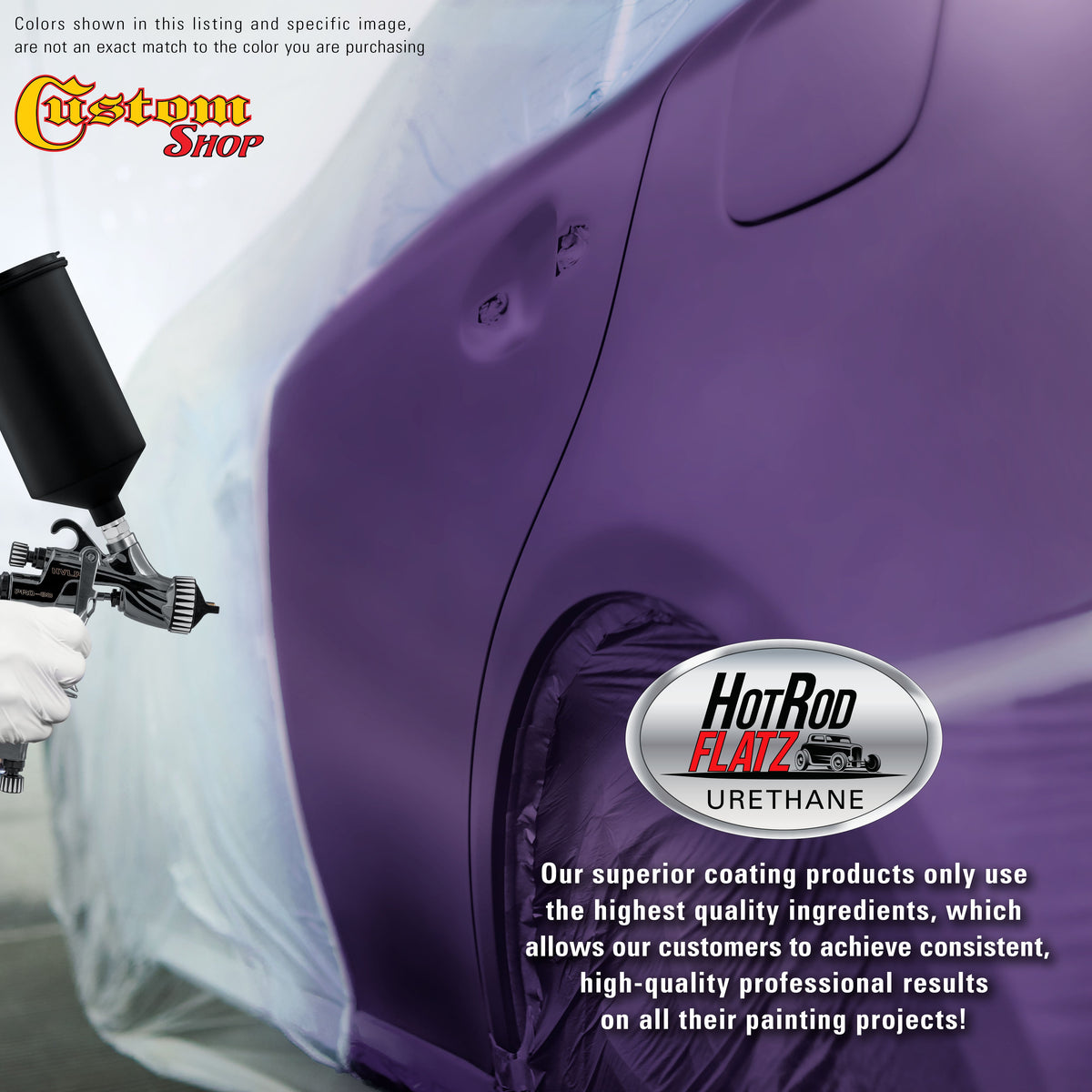 Firemist Purple - Hot Rod Flatz Flat Matte Satin Urethane Auto Paint - Complete Gallon Paint Kit