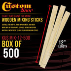 Craft and Paint Sticks - (Pack of 500 Sticks) 12" Inch Premium Grade Wood Stirrers/Paddles - Use for Wood Crafts -to Mix Epoxy Resin or Paint -Garden