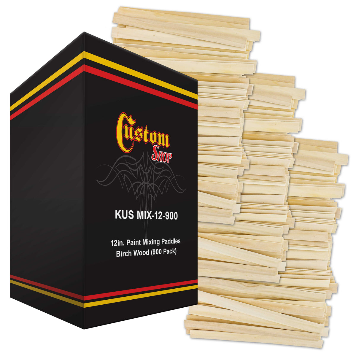 Craft and Paint Sticks - (Pack of 900 Sticks) 12" Inch Premium Grade Wood Stirrers/Paddles - Use for Wood Crafts -to Mix Epoxy Resin or Paint -Garden