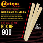 Craft and Paint Sticks - (Pack of 900 Sticks) 12" Inch Premium Grade Wood Stirrers/Paddles - Use for Wood Crafts -to Mix Epoxy Resin or Paint -Garden