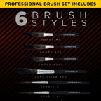 Pinstripe Brush Master Set (Sword #0, #00, #000, Scroll #1 & #2, Long Liner #00)