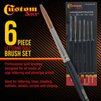 Set of 6 Lettering Quill Brushes for Sign Painting, Sizes XL, LG, MED, SM, XSM, XXSM, Brush Blend Squirrel Taklon Hair, Paint Pinstriping