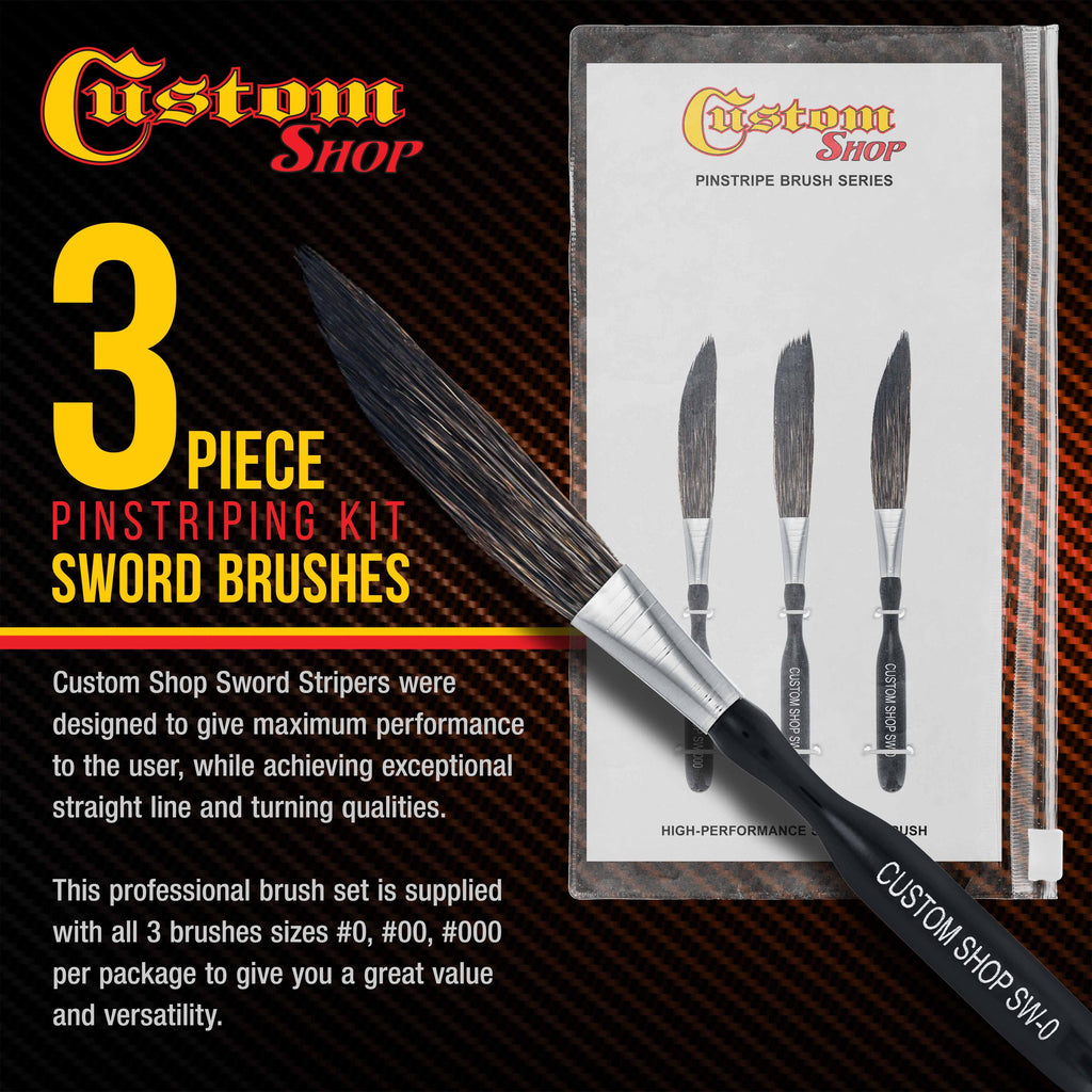Sword Pinstripe Brush 3 Size Kit (0, 00, 000)