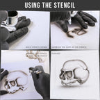 Airbrush Stencil Skull Design Set #5 - 3 Laser Cut Reusable Templates
