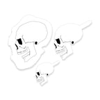 Airbrush Stencil Skull Design Set #6 (3 Different Scale Sizes) - 3 Laser Cut Reusable Templates