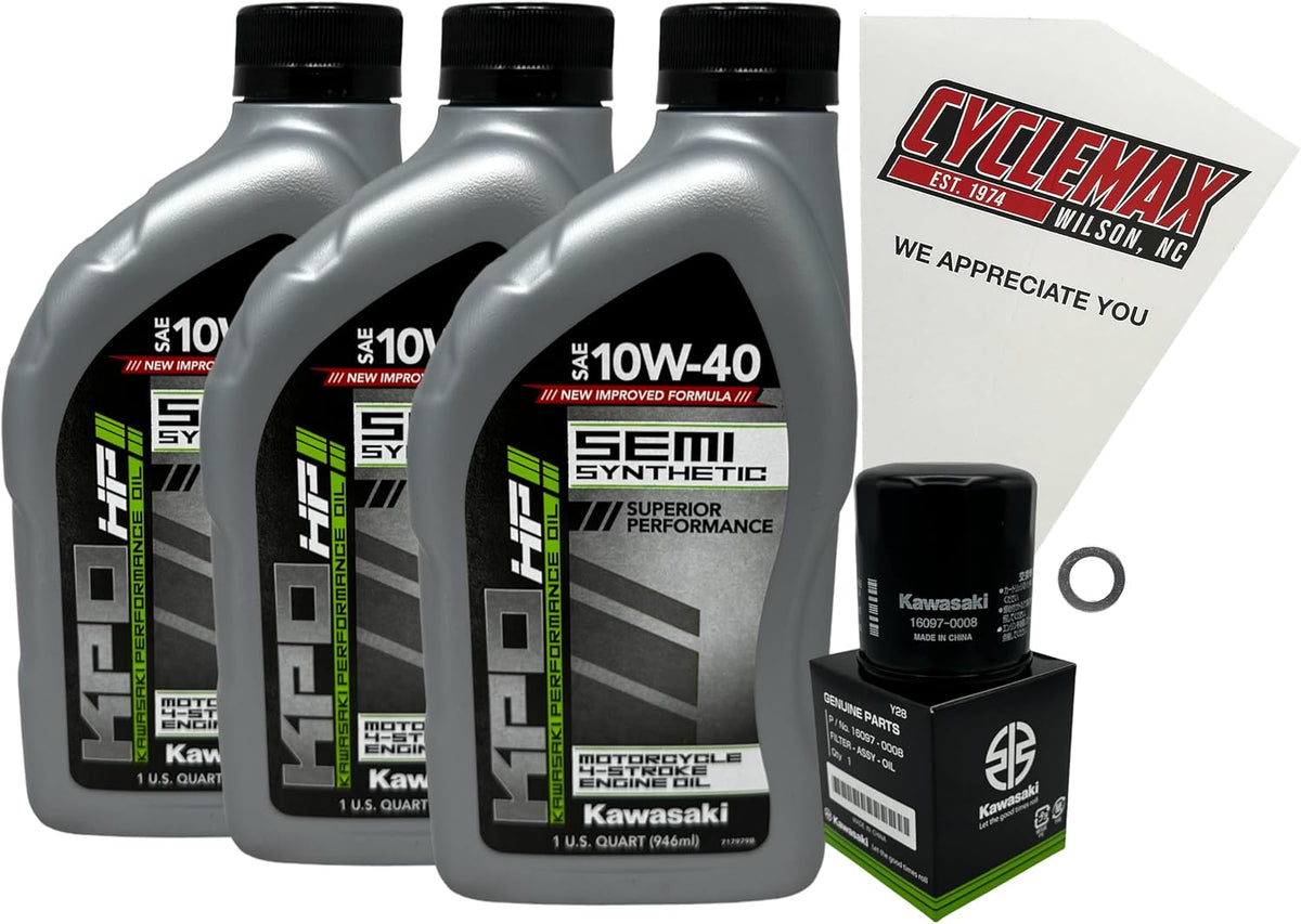 Kawasaki KPO Semi-Synthetic Oil Change Kit for 2019-2025 Z400