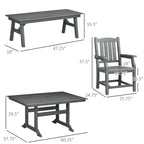 6-Seater Outdoor Dining Set with Loveseat, Umbrella Hole & Cushioned Seating, Dark Gray
