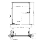 Katool KT-AS110D 11,000 lb Asymmetric Two-Post Lift — Direct Drive, Single-Point Lock Release