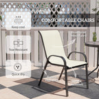 Compact 3-Piece Bistro Set with Stackable Chairs & Glass Table, Beige