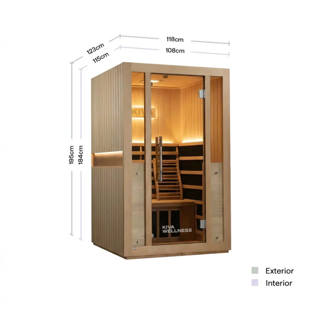 ‍Kiva Radiance™ Pro 2 Person Full Spectrum Infrared Sauna – Smart WiFi Control