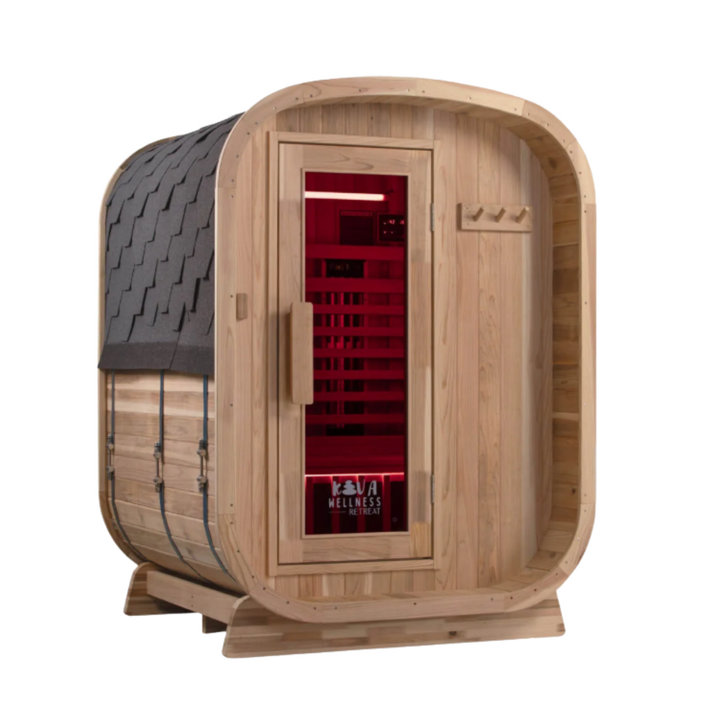 Kiva Retreat™ 2–3 Person Outdoor Full Spectrum Infrared Sauna & Red Light Therapy Panel Bundle