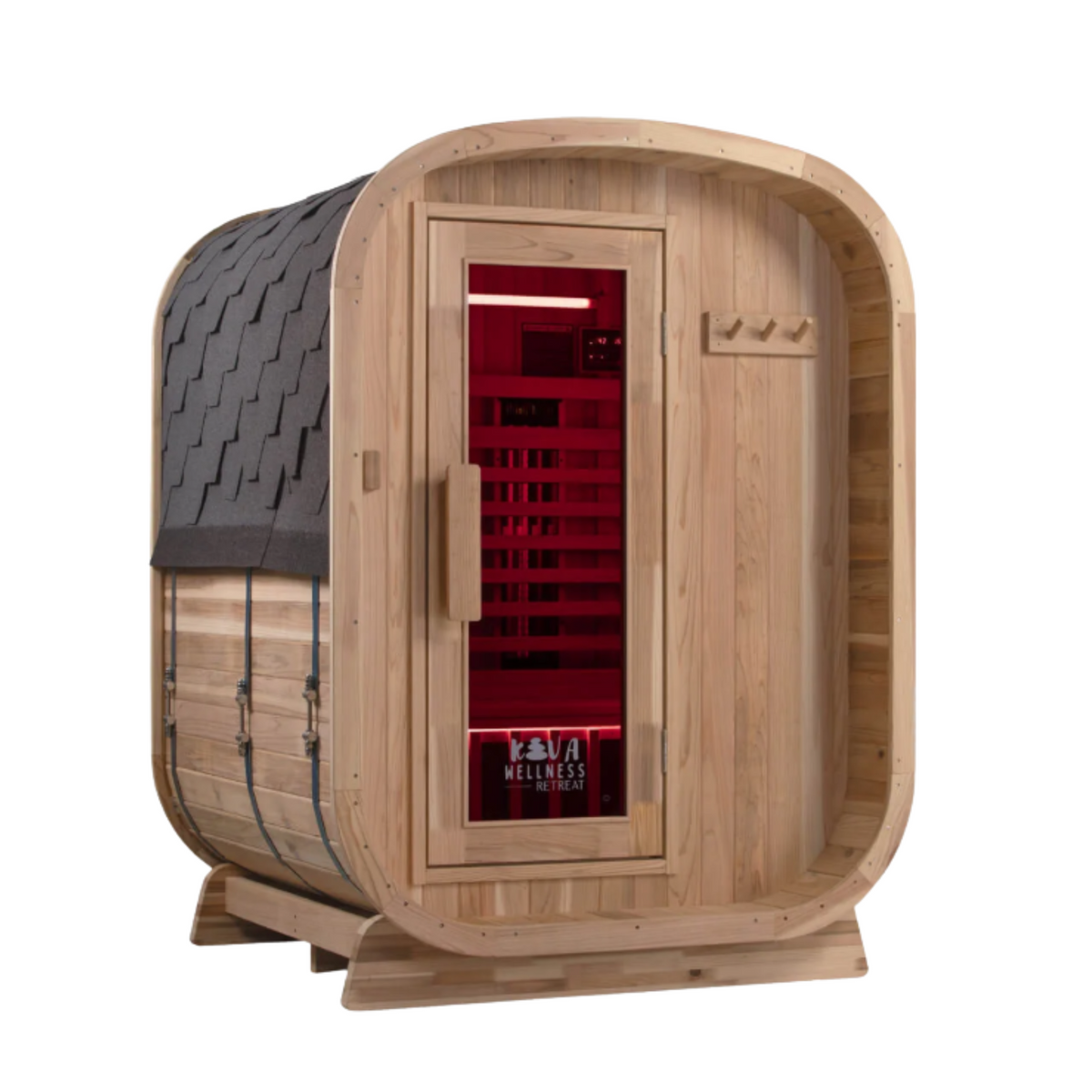 Kiva Retreat™ 2–3 Person Outdoor Full Spectrum Infrared Sauna & Red Light Therapy Panel Bundle