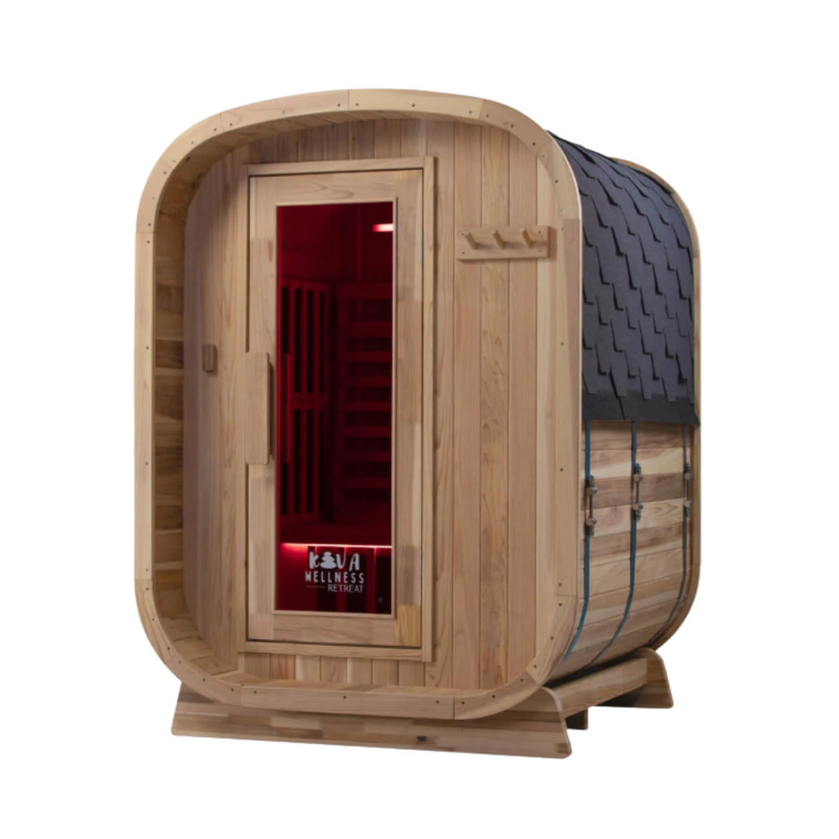 Kiva Retreat™ 2–3 Person Outdoor Full Spectrum Infrared Sauna & Red Light Therapy Panel Bundle