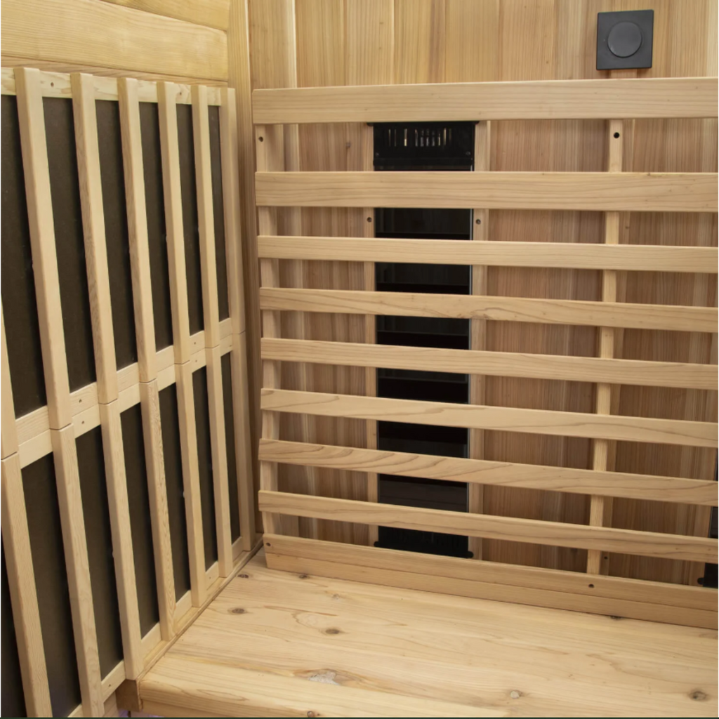 Kiva Retreat™ 2–3 Person Outdoor Full Spectrum Infrared Sauna & Red Light Therapy Panel Bundle