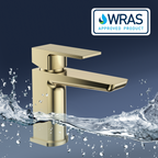 Lagoon Soft Square Basin Mixer Tap with Push Button Waste