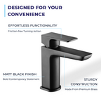 Lagoon Soft Square Basin Mixer Tap with Push Button Waste