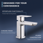Lagoon Soft Square Basin Mixer Tap with Push Button Waste