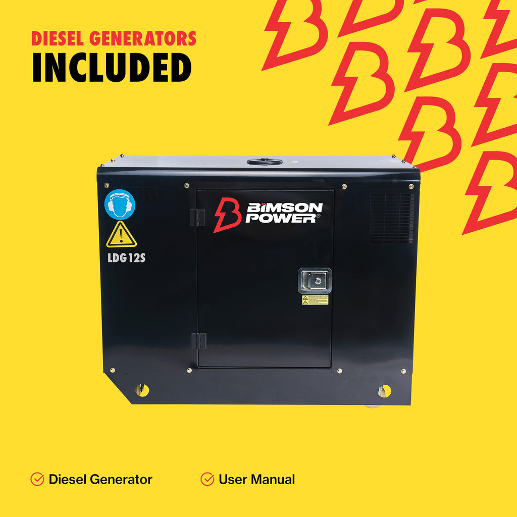 Bimson Power 12.5 kVA 3 Phase Diesel Generator - Wireless Start