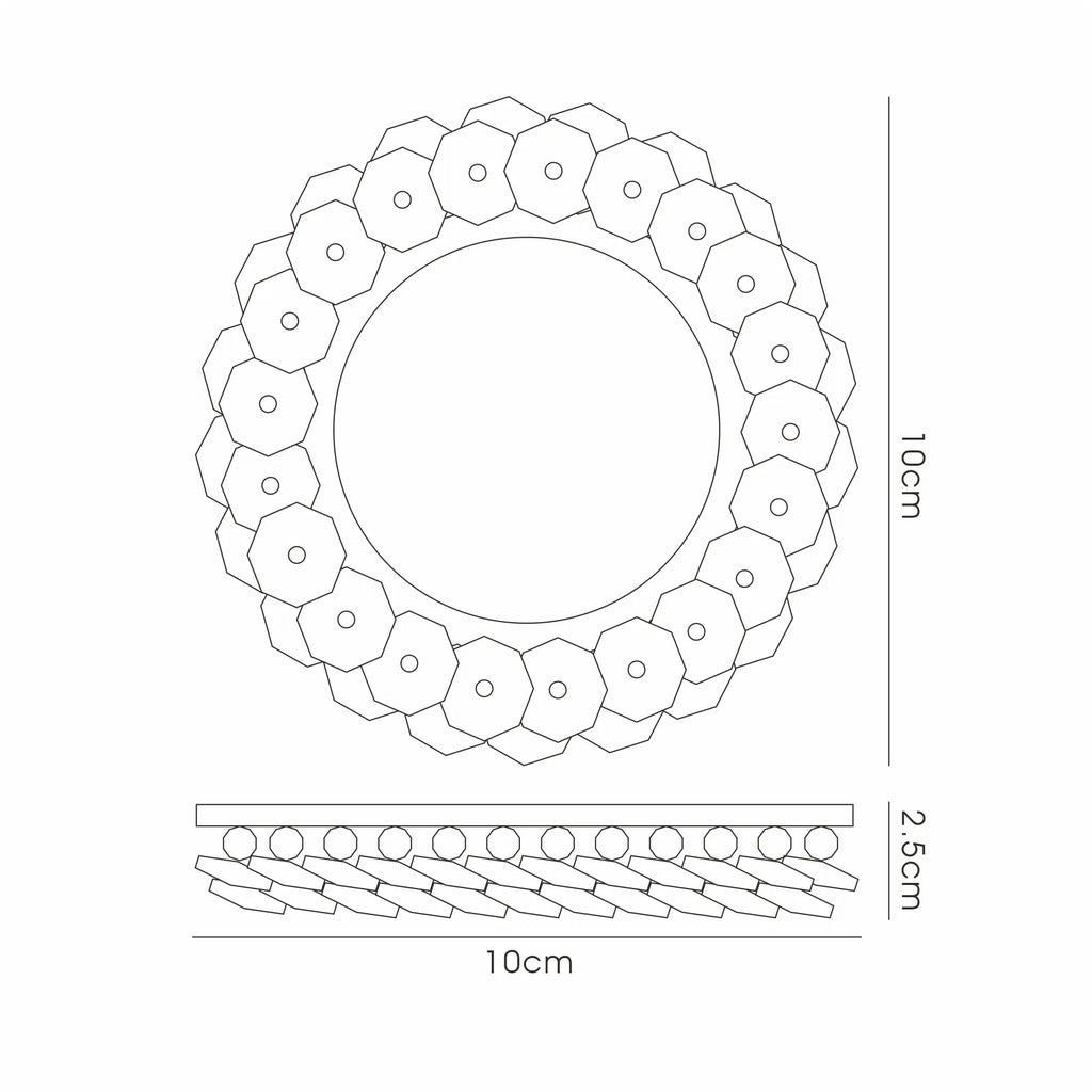 Crystal Cluster Downlight Round Rim Only French Gold/Clear