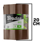 Wavy Plastic Garden Lawn Edging, H=20CM, L=9M, Brown