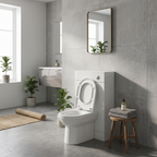 Basics Rimless Back to Wall Toilet with Soft Close Seat - White