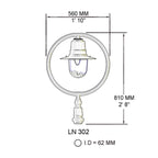 Classic railway lantern - 62mm inside diameter (LN302)