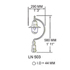Vintage tear drop lantern - 44mm inside diameter (LN503)
