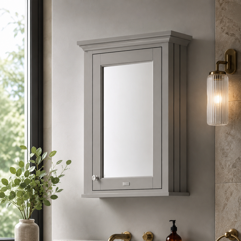 Carbon Non Illuminated Mirror Cabinet