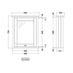 Carbon Non Illuminated Mirror Cabinet
