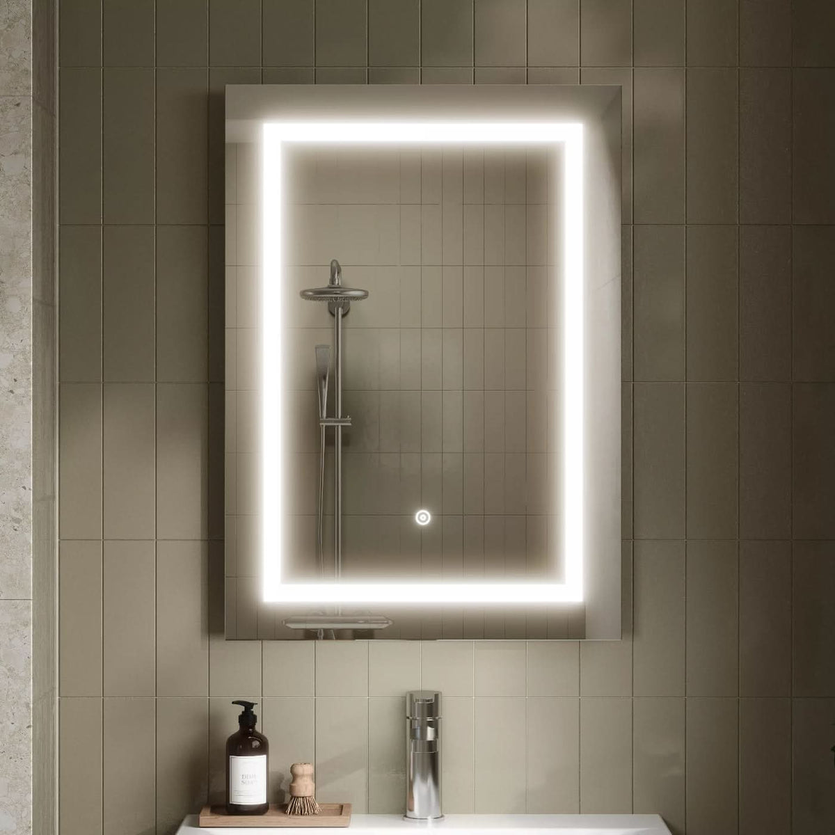 Modena Touch Sensor Rectangular Illuminated Mirror - 700mm x 500mm