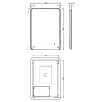Cove Ambient Rectangular LED Touch Sensor Illuminated Mirror - 700mm x 500mm