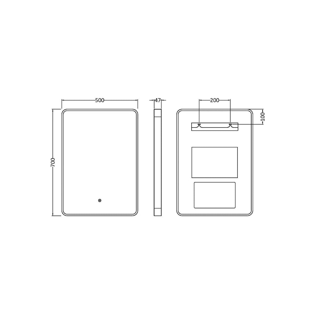 Icon Inset Frame Rectangular Illuminated Mirror - 700mm x 500mm
