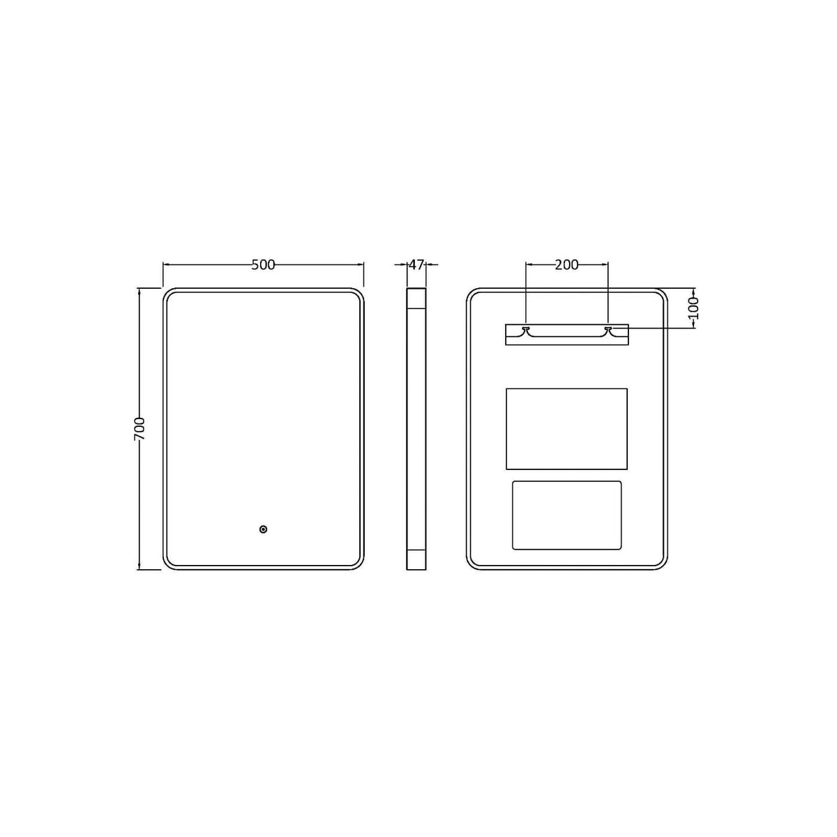 Icon Inset Frame Rectangular Illuminated Mirror - 700mm x 500mm