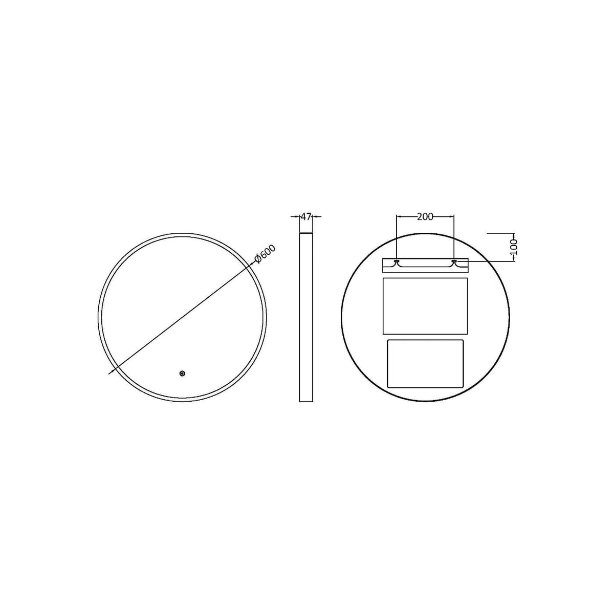 Vertex Inset Frame Round Illuminated Mirror