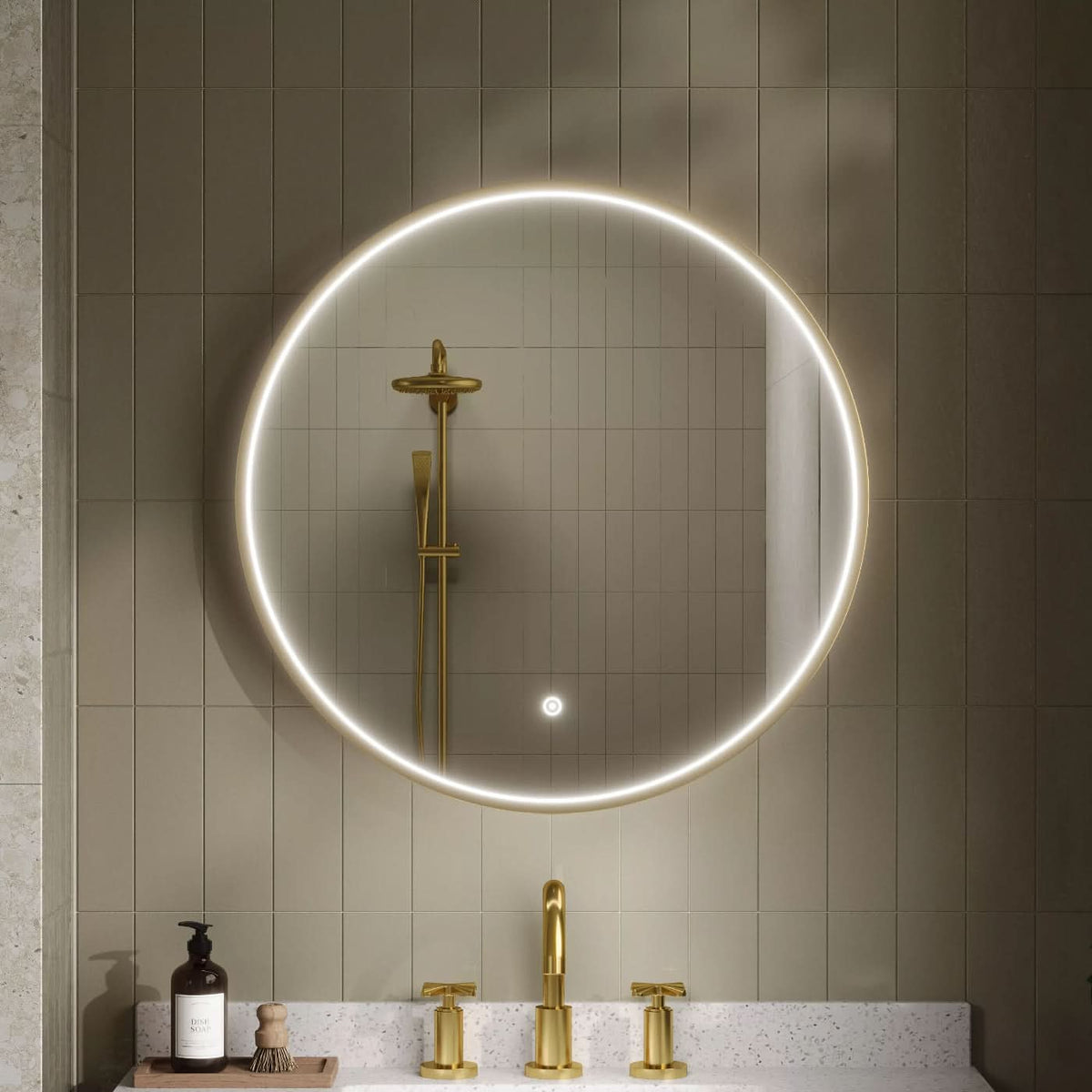 Vertex Inset Frame Round Illuminated Mirror