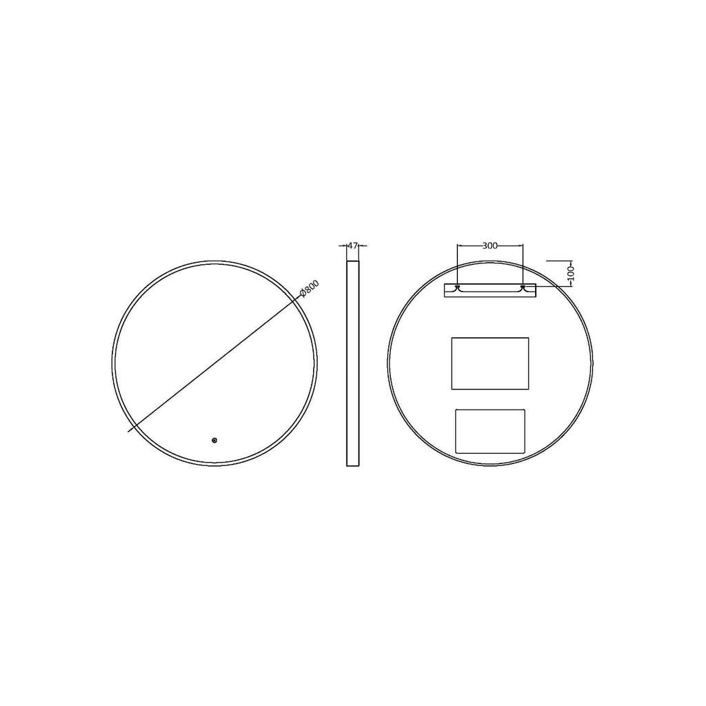 Vertex Inset Frame Round Illuminated Mirror