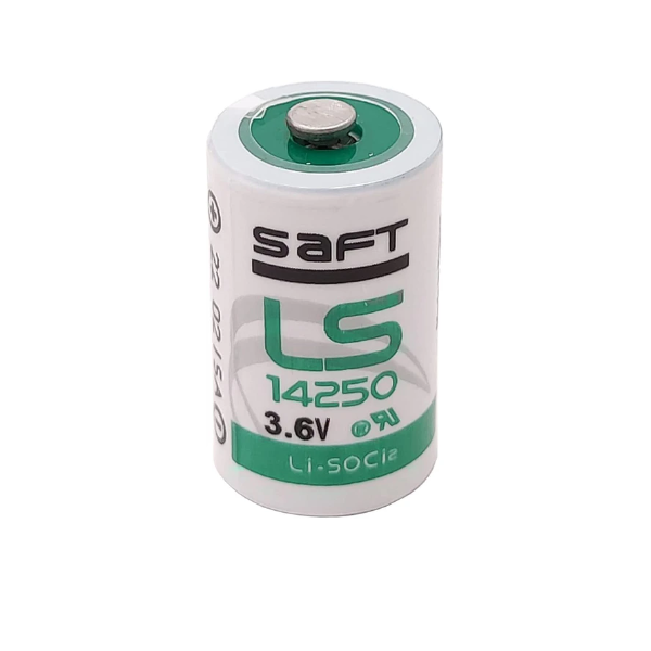 Saft LS14250 1/2AA 3.6V Lithium Thionyl Chloride Battery - Bobbin Type (Non-Rechargeable)