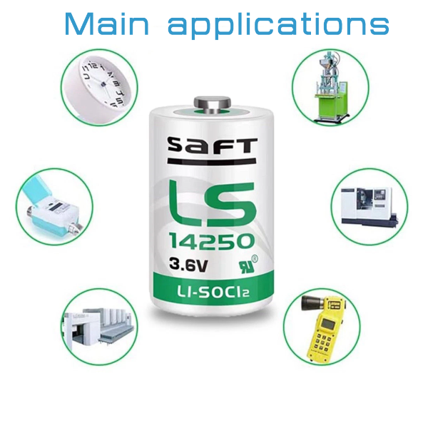Saft LS14250 1/2AA 3.6V Lithium Thionyl Chloride Battery - Bobbin Type (Non-Rechargeable)