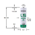 Saft LS14500 AA Lithium 3.6V Thionyl Chloride Battery - Bobbin Type (Non-Rechargeable)