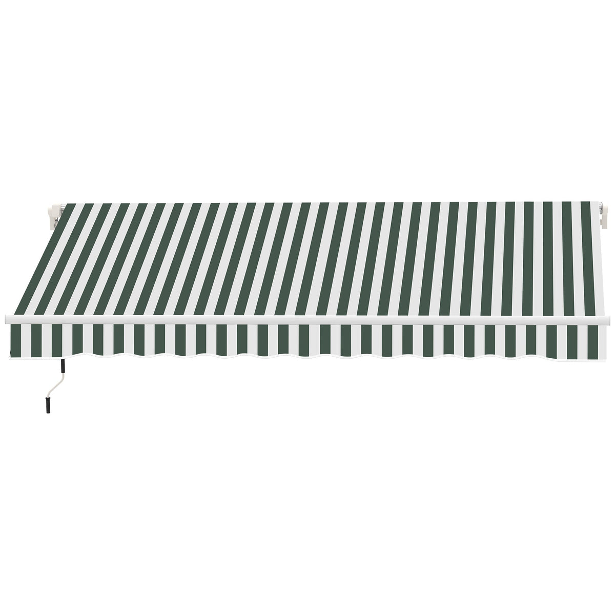 11' x 10' Retractable Awning Fabric Replacement, 280gsm UV Resistant Fabric, Green and White