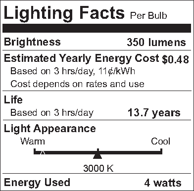 4 Watt LED Vintage Style T6 Light Bulb