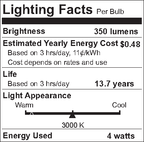 4 Watt LED Vintage Style T6 Light Bulb