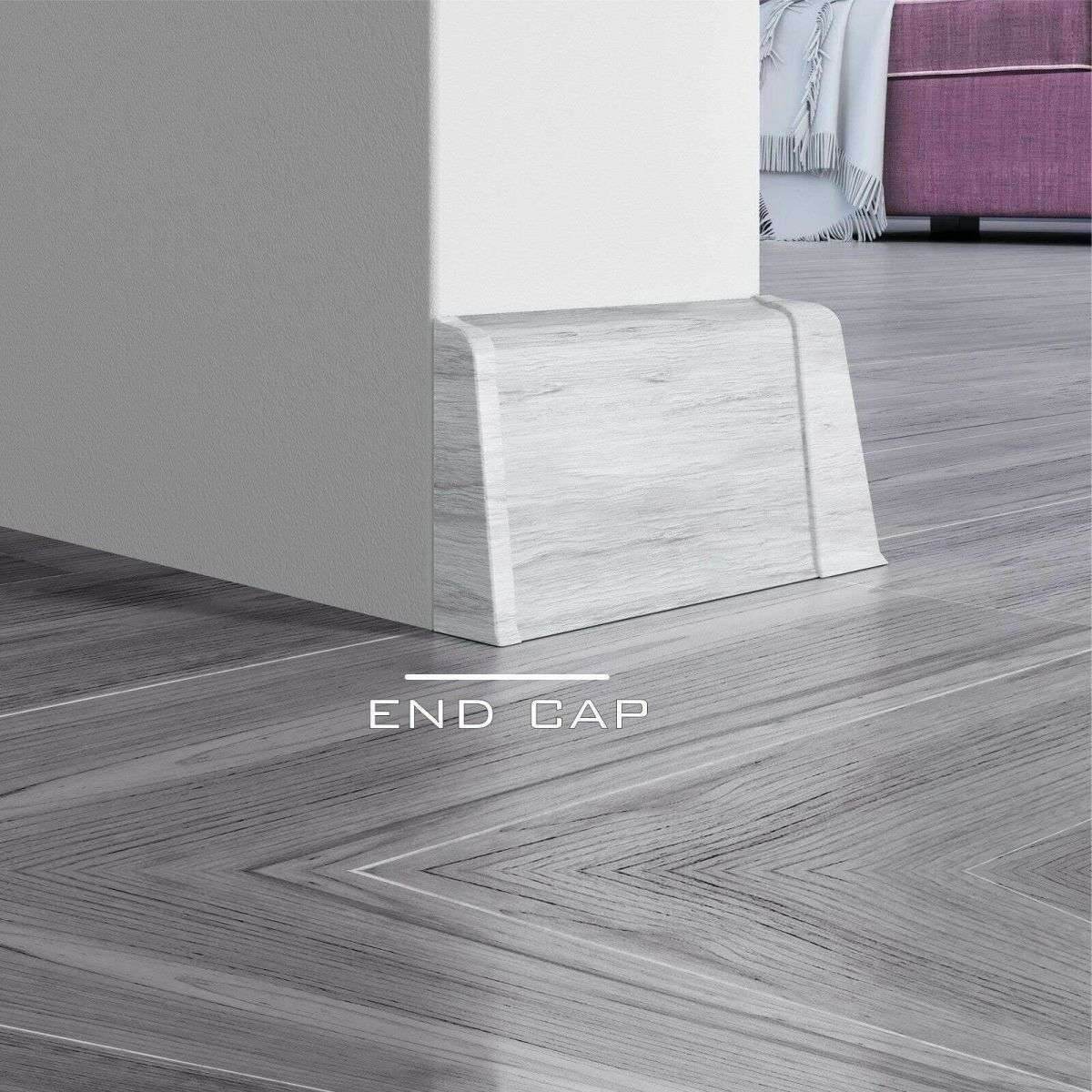 Finishing Elements For Lima 72mm PVC Skirting Board With Cable Management System - Inner Corner - Cayrus World of Finishing