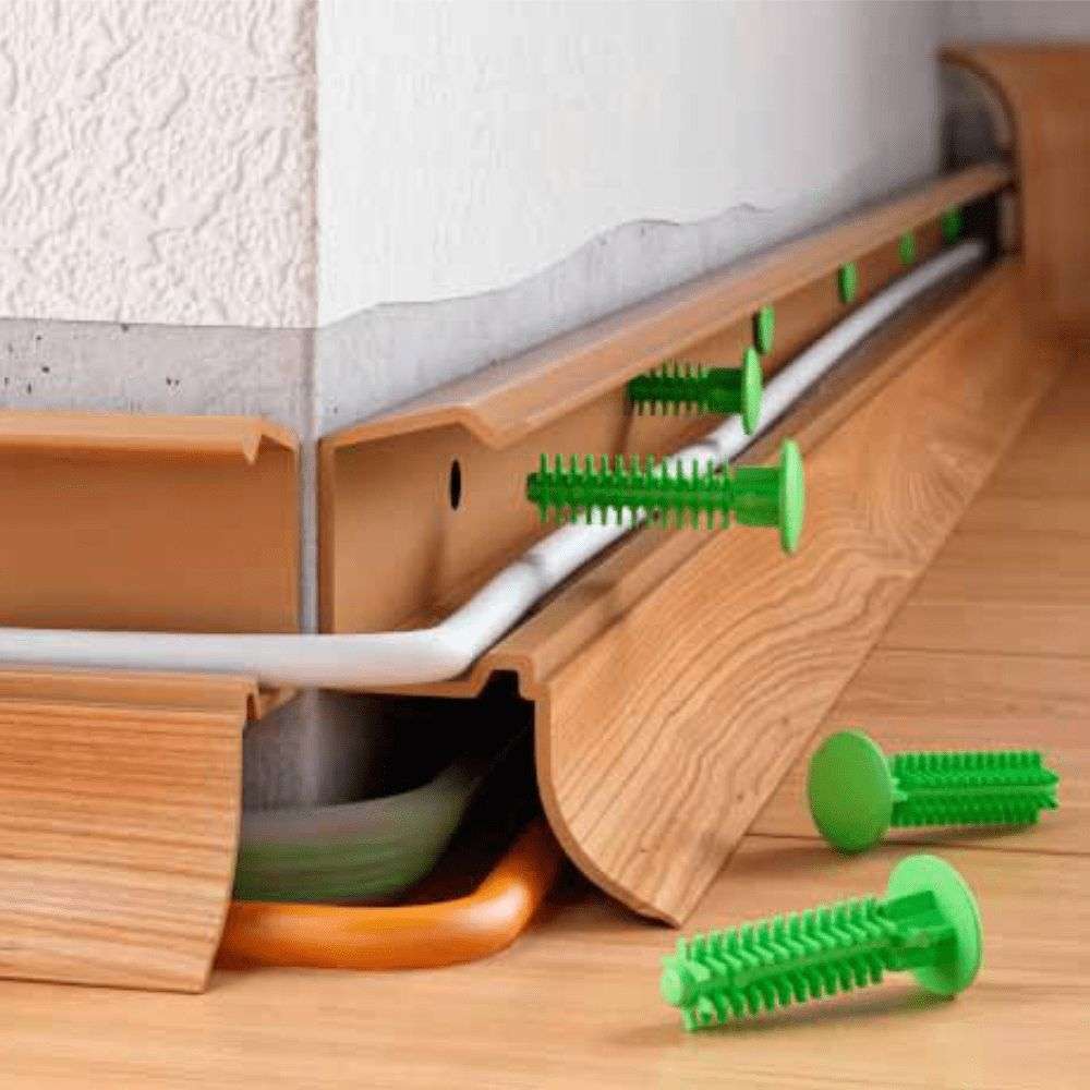 PVC Skirting Board Lima 72mm  With Cable Management System