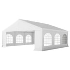 20' x 20' Heavy Duty Party Tent & Carport with Removable Sidewalls and Double Doors, White
